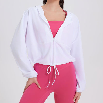 Olivenorma Women's Sun Protection Zip Up Athletic Hoodies Yoga Workout Tops - White - XL - image 3