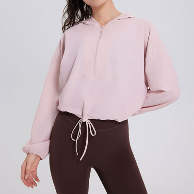 Olivenorma Women's Sun Protection Zip Up Athletic Hoodies Yoga Workout Tops - Pink - XL - image 11