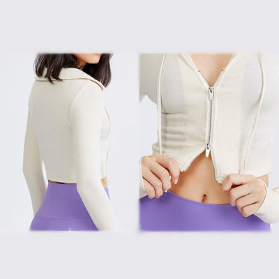Olivenorma Women's Workout Yoga Jacket Lightweight Zip Up Cropped Athletic Hoodies - image 10