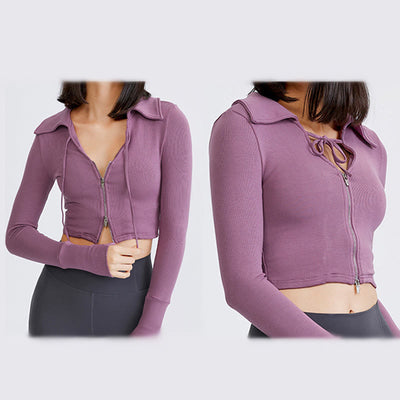 Olivenorma Women's Workout Yoga Jacket Lightweight Zip Up Cropped Athletic Hoodies - image 2