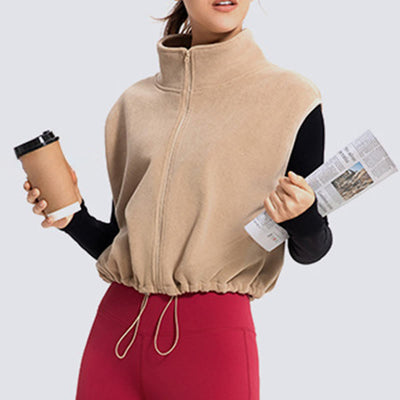 Olivenorma Full Zip Sleeveless Workout Yoga Active Jacket Vest Athletic Hoodies - Peru - L - image 6