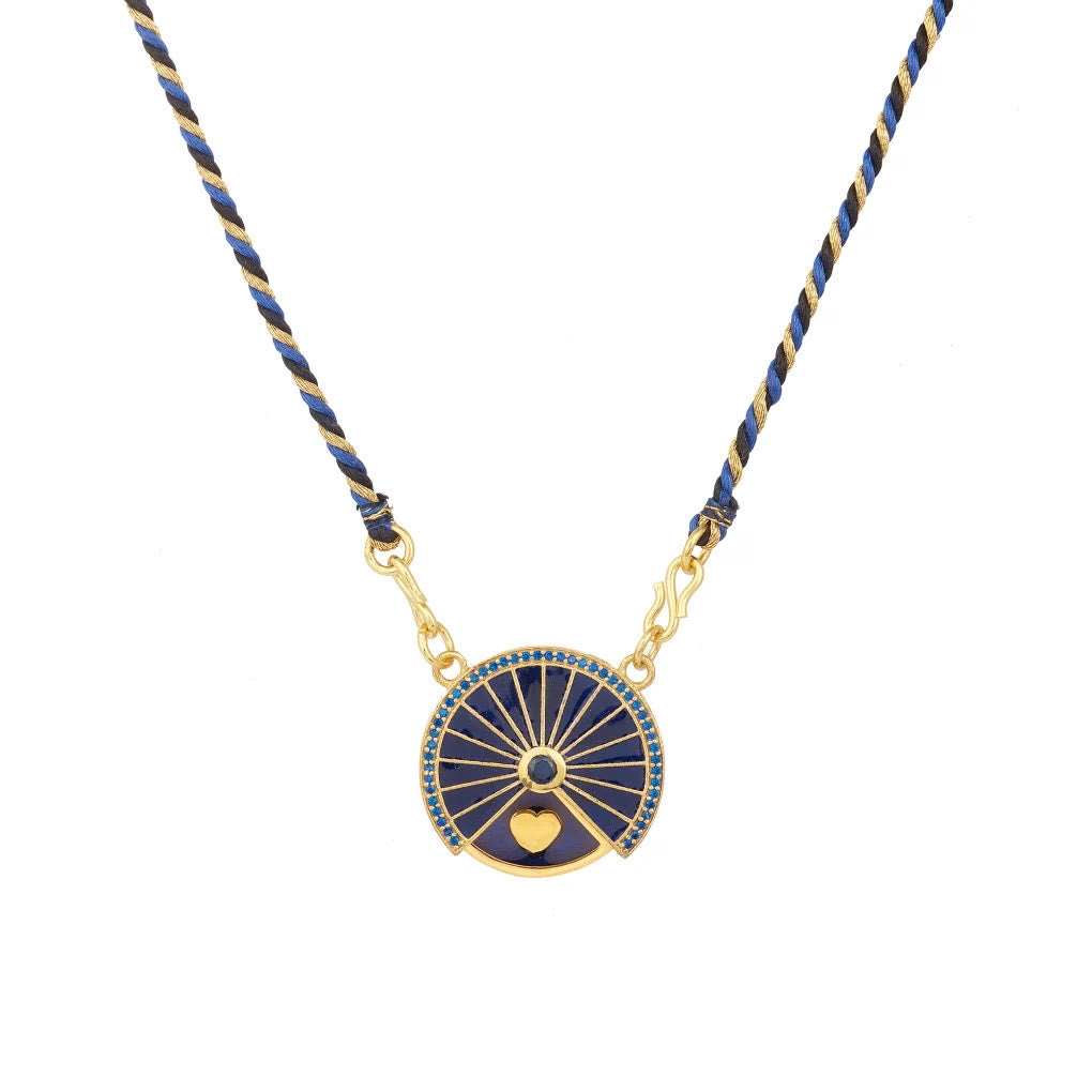 Olivenorma Rotatable Tarot Lucky Charm Tribal Pendant Braided Rope Necklace - Heart - image 4