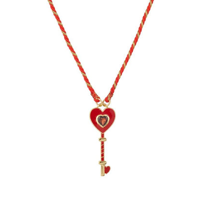 Olivenorma Ward Off Evil Hamsa Hand Evil Eye Tribal Charm Tarot Braided Rope Necklace - Red Hearted-Key - image 8