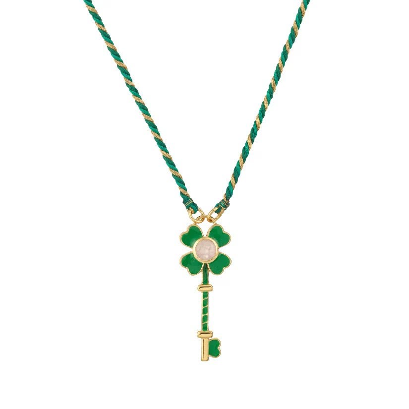 Olivenorma Ward Off Evil Hamsa Hand Evil Eye Tribal Charm Tarot Braided Rope Necklace - Green Cloved-Key - image 11
