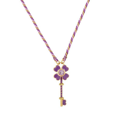 Olivenorma Ward Off Evil Hamsa Hand Evil Eye Tribal Charm Tarot Braided Rope Necklace - Purple Cloved-Key - image 10