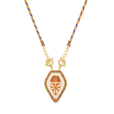 Olivenorma Ward Off Evil Hamsa Hand Evil Eye Tribal Charm Tarot Braided Rope Necklace - White - image 6