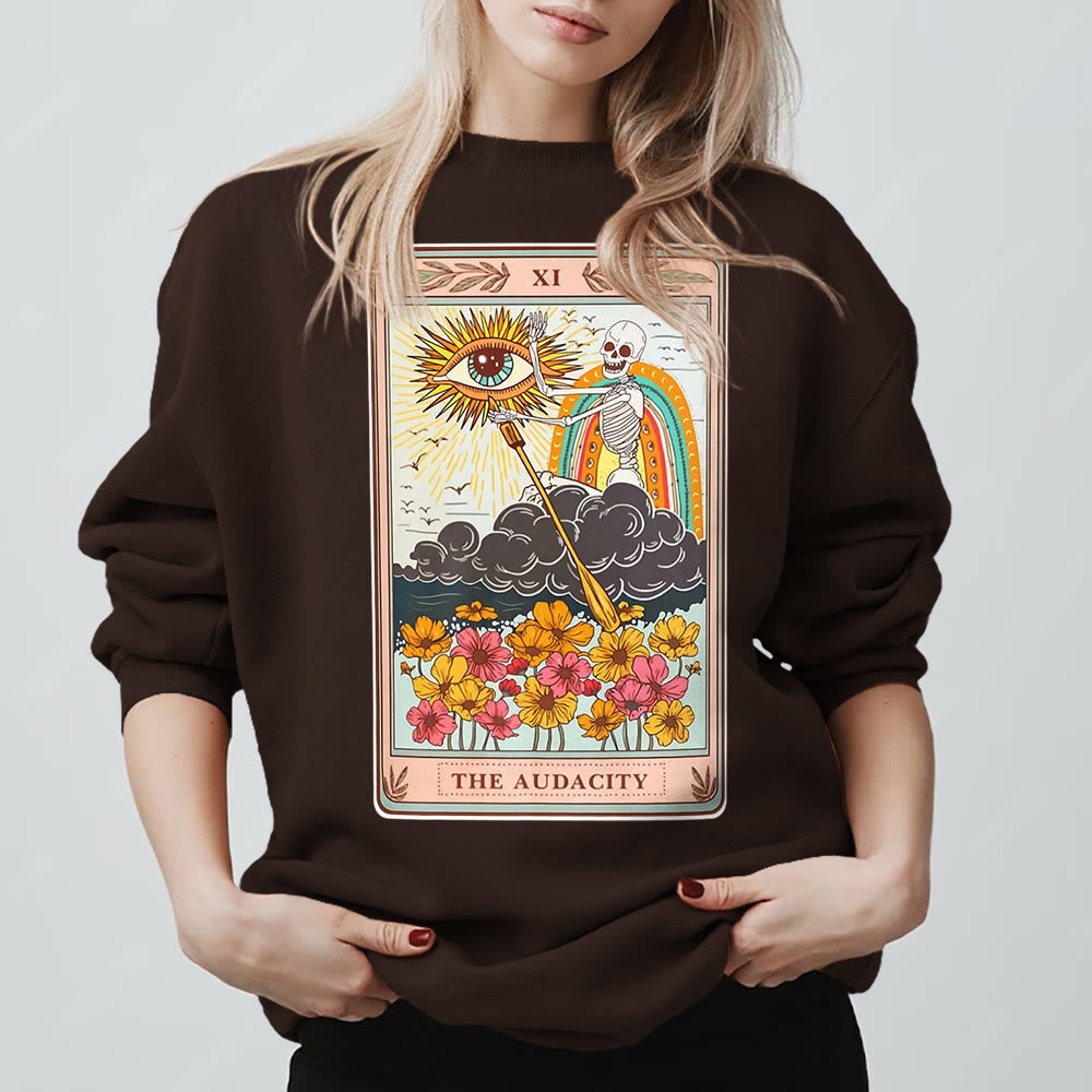 Olivenorma THE AUDACITY Skull Tarot Card Unisex Crewneck Pullover Sweatshirt - image 8