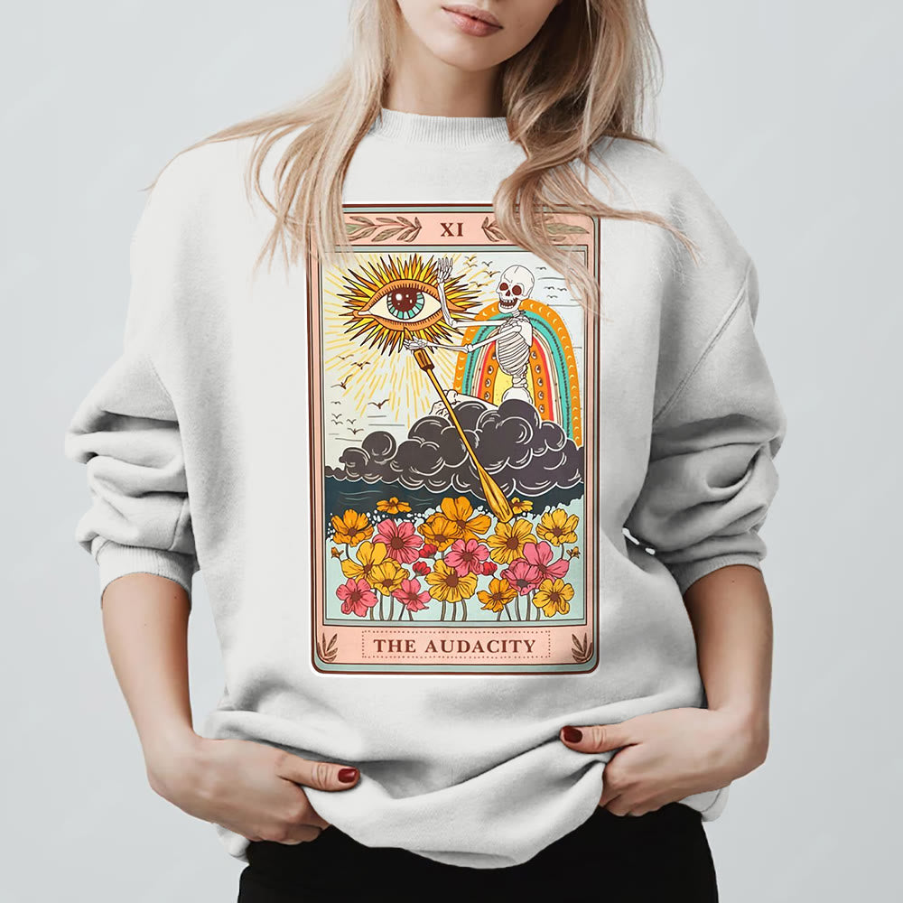 Olivenorma THE AUDACITY Skull Tarot Card Unisex Crewneck Pullover Sweatshirt - image 1