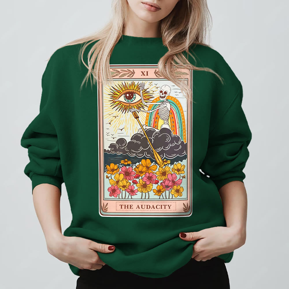 Olivenorma THE AUDACITY Skull Tarot Card Unisex Crewneck Pullover Sweatshirt - image 14