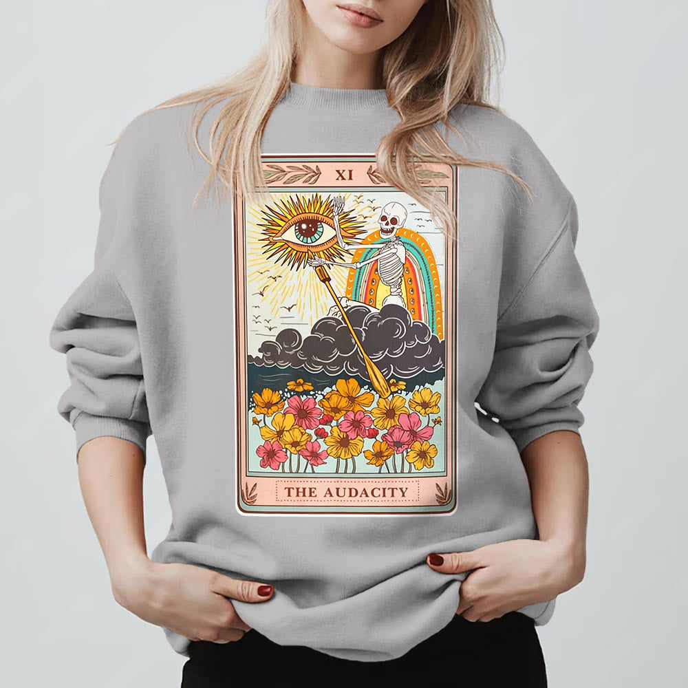 Olivenorma THE AUDACITY Skull Tarot Card Unisex Crewneck Pullover Sweatshirt - image 6