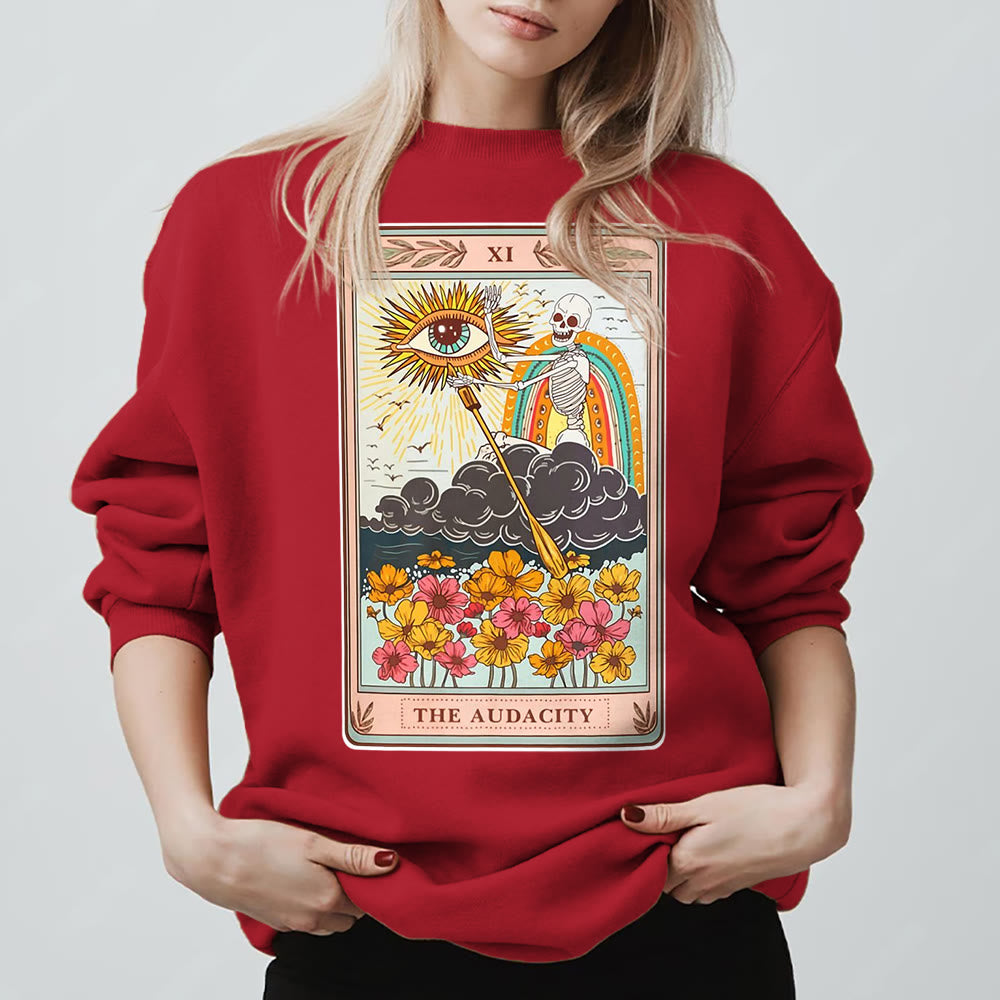 Olivenorma THE AUDACITY Skull Tarot Card Unisex Crewneck Pullover Sweatshirt - image 12