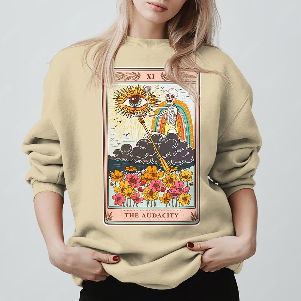Olivenorma THE AUDACITY Skull Tarot Card Unisex Crewneck Pullover Sweatshirt - image 10