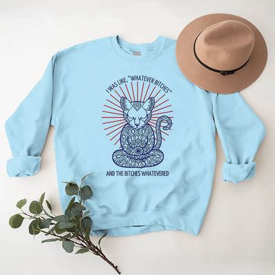 Olivenorma WHATEVER BIT*HES Meditation Inspiritual Long Sleeve Crewneck Sweatshirt - Blue - 2XL - image 15
