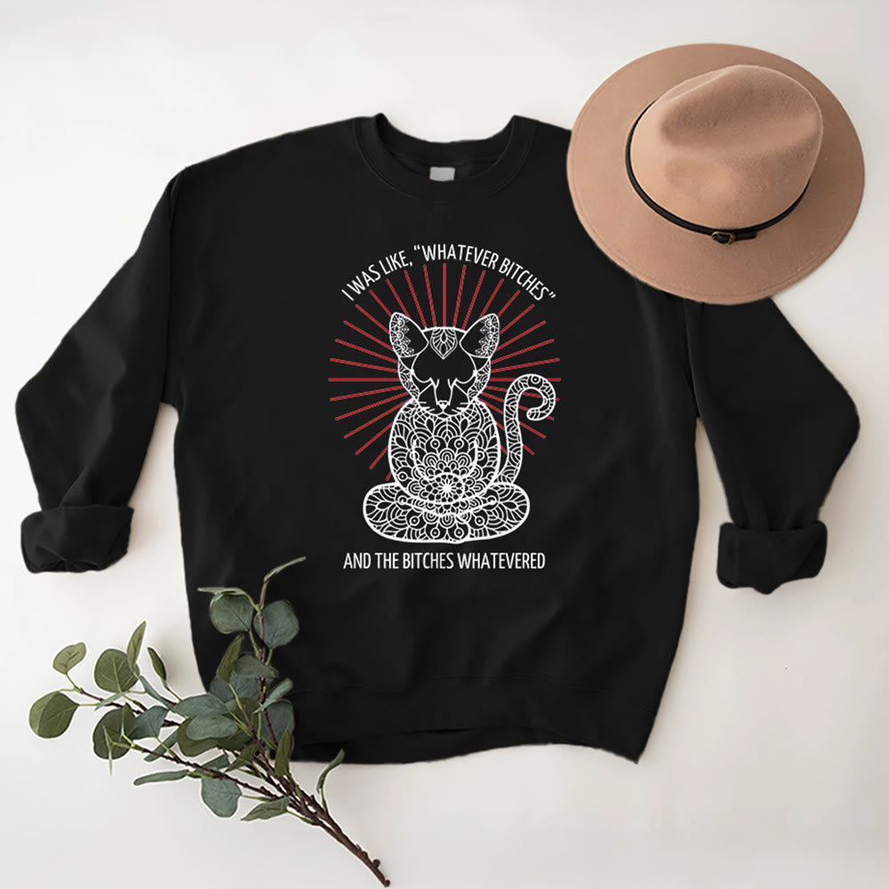 Olivenorma WHATEVER BIT*HES Meditation Inspiritual Long Sleeve Crewneck Sweatshirt - Black - 2XL - image 5