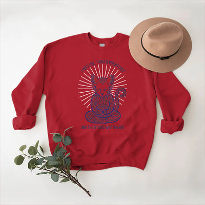 Olivenorma WHATEVER BIT*HES Meditation Inspiritual Long Sleeve Crewneck Sweatshirt - Red - 2XL - image 11
