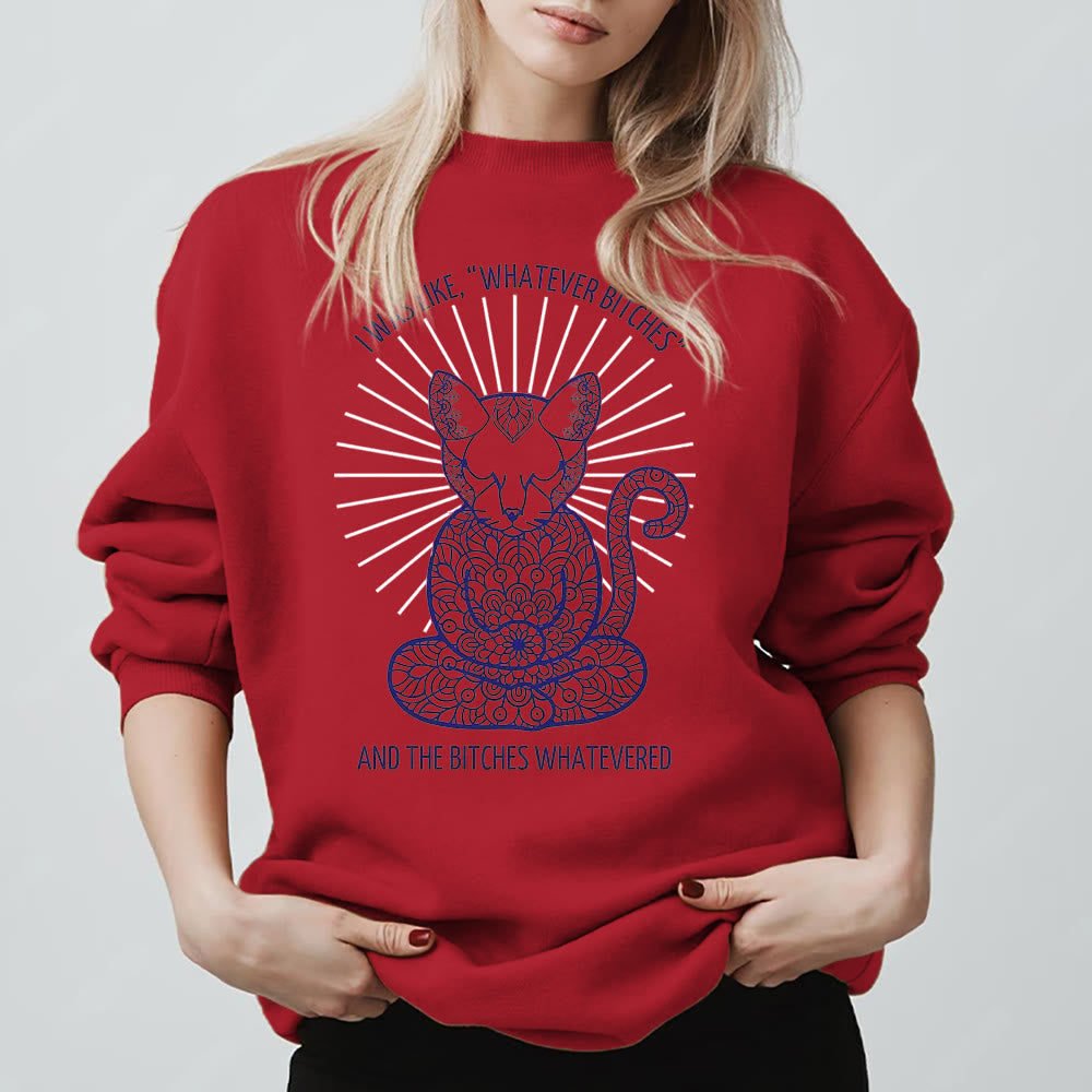 Olivenorma WHATEVER BIT*HES Meditation Inspiritual Long Sleeve Crewneck Sweatshirt - image 12