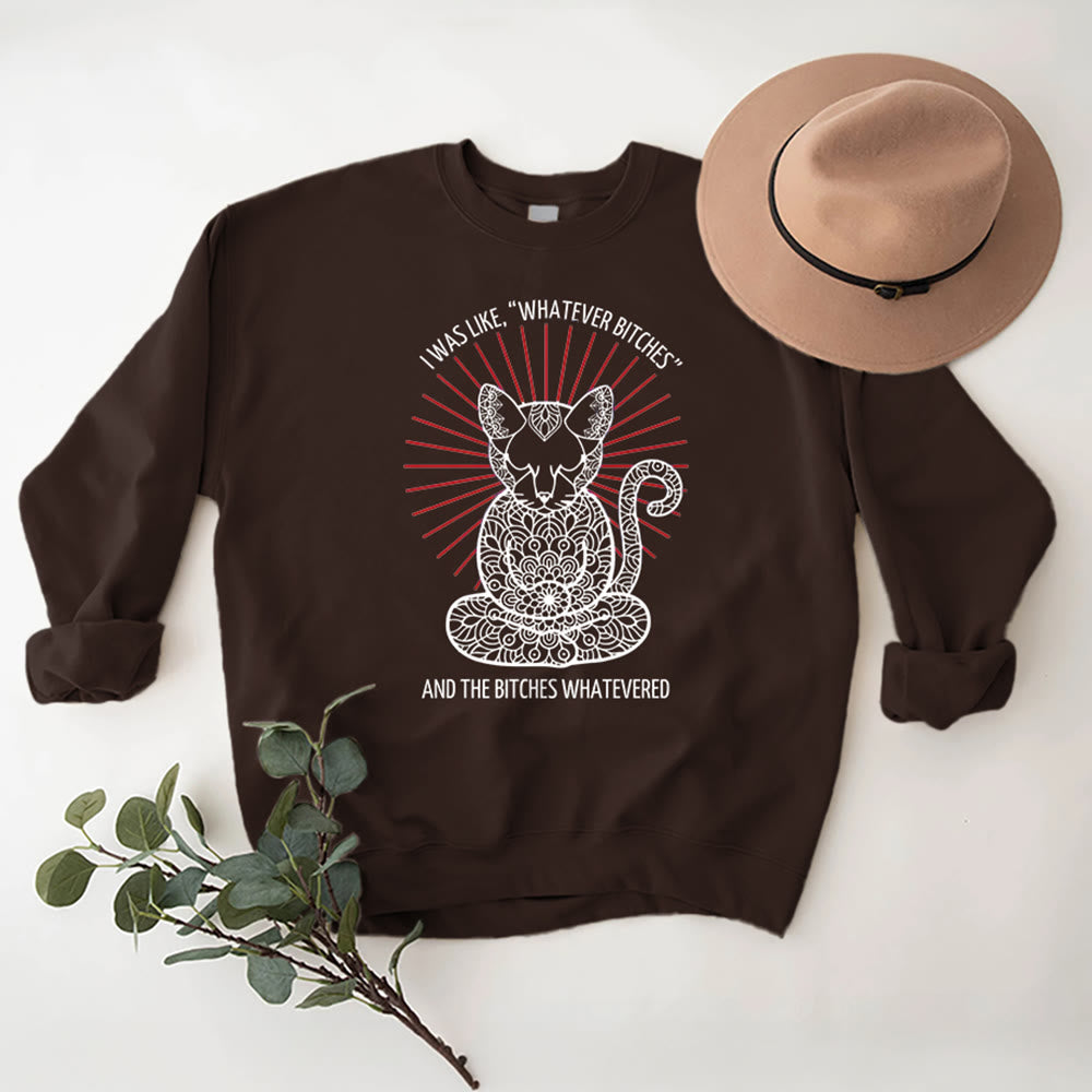 Olivenorma WHATEVER BIT*HES Meditation Inspiritual Long Sleeve Crewneck Sweatshirt - Brown - 2XL - image 9