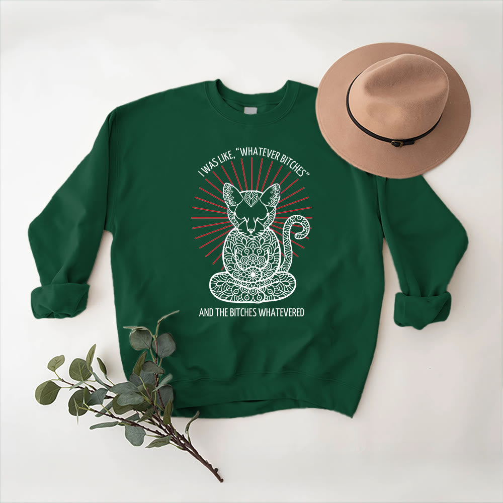 Olivenorma WHATEVER BIT*HES Meditation Inspiritual Long Sleeve Crewneck Sweatshirt - Green - 2XL - image 13