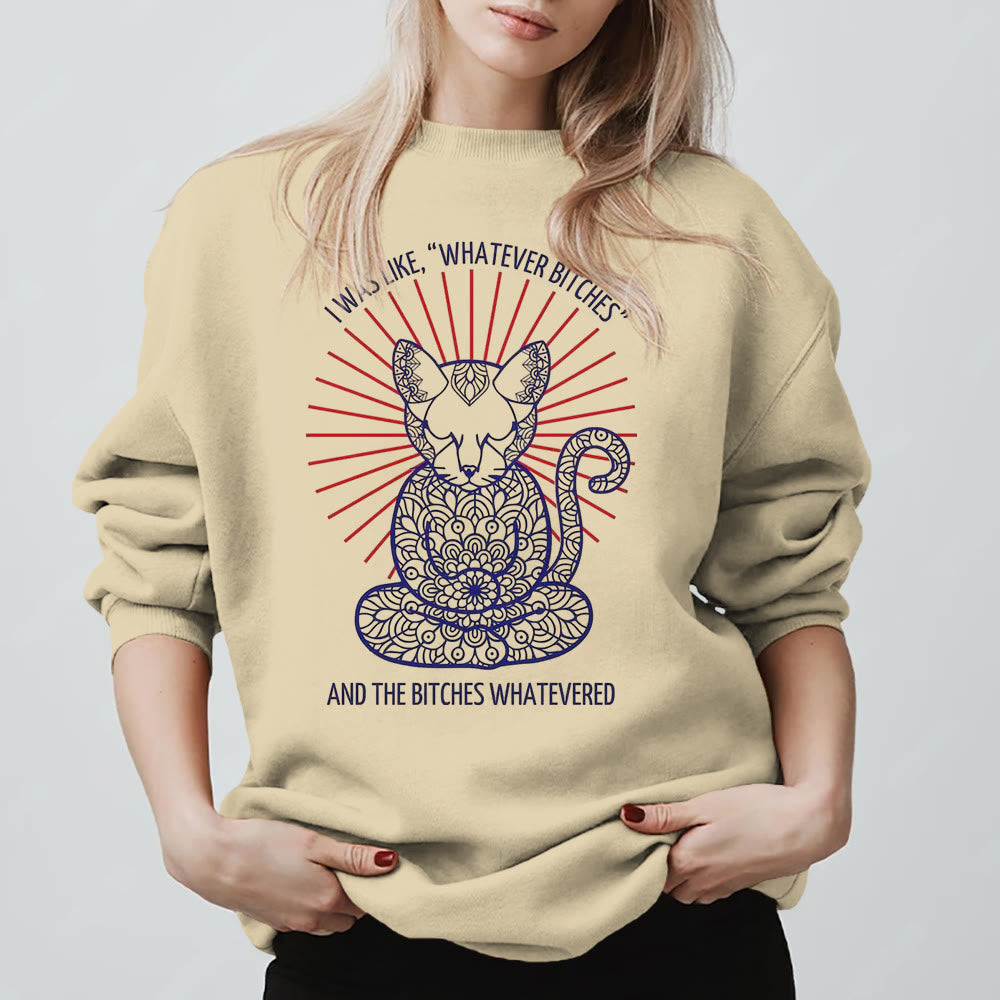 Olivenorma WHATEVER BIT*HES Meditation Inspiritual Long Sleeve Crewneck Sweatshirt - image 1
