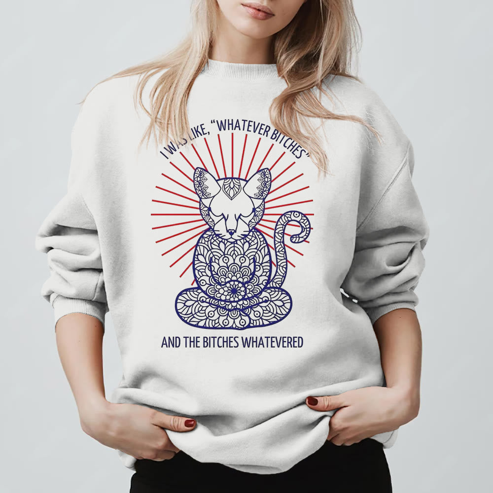 Olivenorma WHATEVER BIT*HES Meditation Inspiritual Long Sleeve Crewneck Sweatshirt - image 4