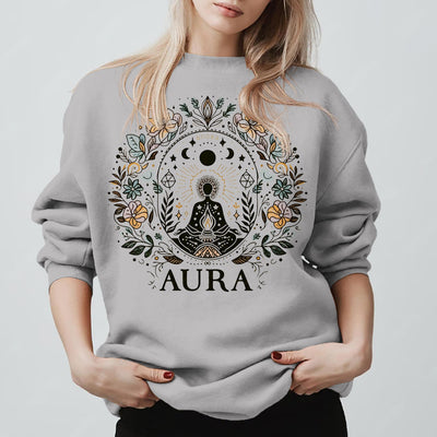 Olivenorma AURA Meditation Sweatshirt Long Sleeve Fleece Crewneck Pullover Sweatshirt - image 4