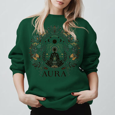 Olivenorma AURA Meditation Sweatshirt Long Sleeve Fleece Crewneck Pullover Sweatshirt - image 12