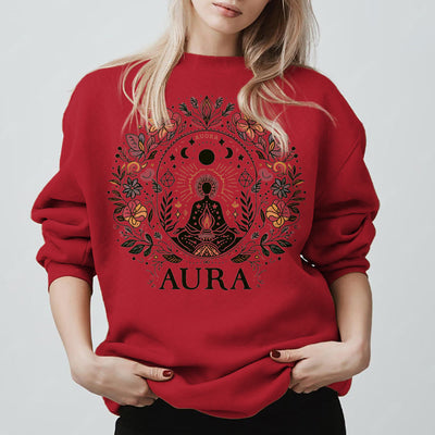 Olivenorma AURA Meditation Sweatshirt Long Sleeve Fleece Crewneck Pullover Sweatshirt - image 10