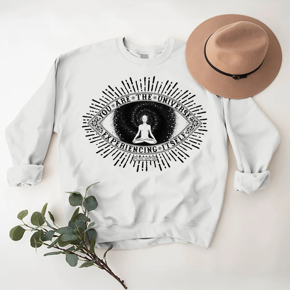 Olivenorma YOU ARE THE UNIVERSE... Motto Inspiritual Fleece Sweatshirt - White - 2XL - image 3