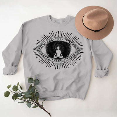Olivenorma YOU ARE THE UNIVERSE... Motto Inspiritual Fleece Sweatshirt - Grey - 2XL - image 7