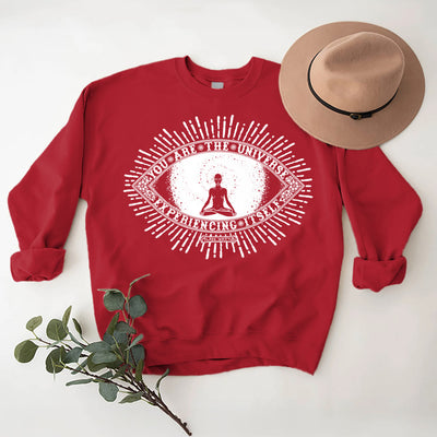 Olivenorma YOU ARE THE UNIVERSE... Motto Inspiritual Fleece Sweatshirt - Red - 2XL - image 11