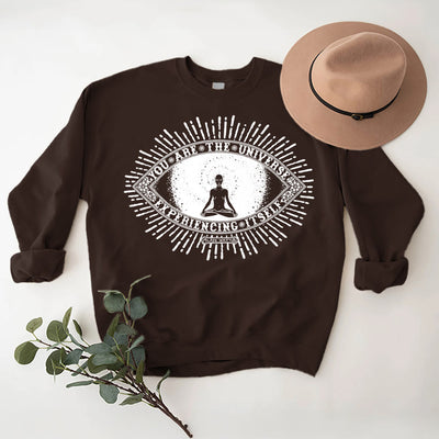 Olivenorma YOU ARE THE UNIVERSE... Motto Inspiritual Fleece Sweatshirt - Brown - 2XL - image 9