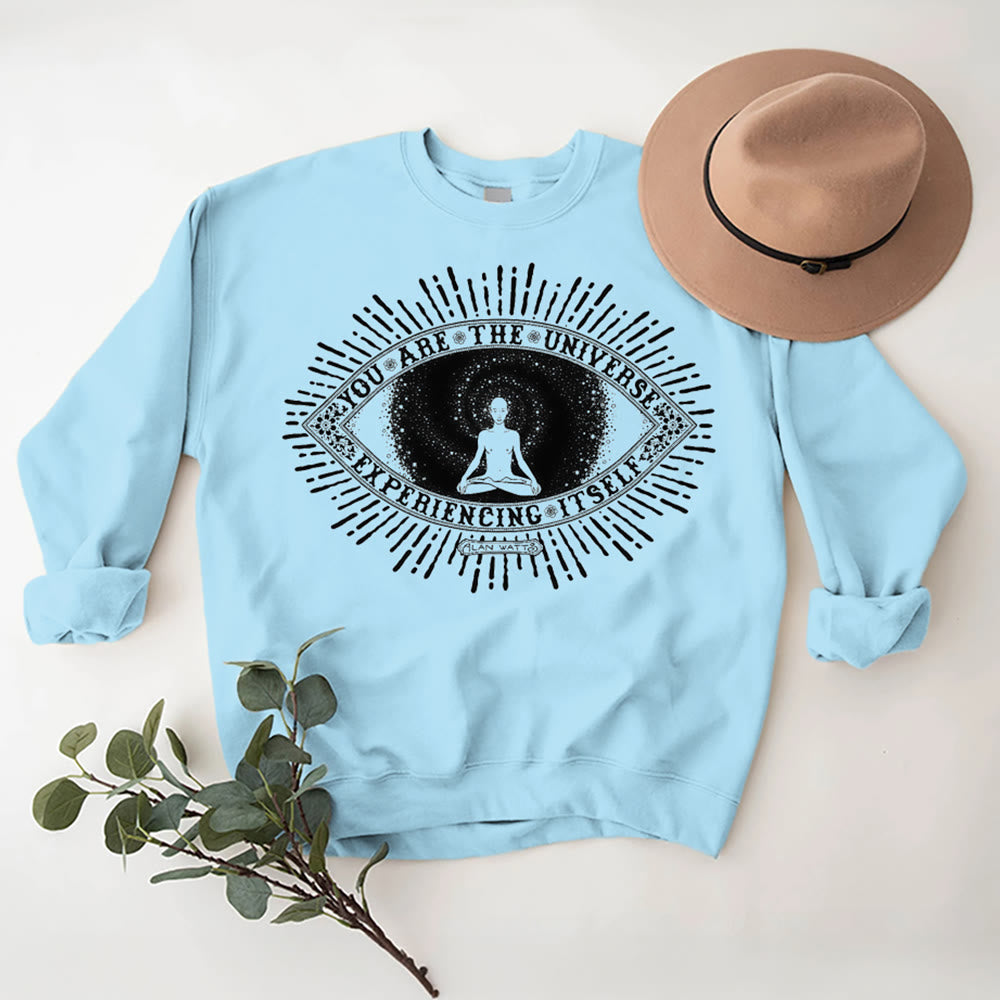 Olivenorma YOU ARE THE UNIVERSE... Motto Inspiritual Fleece Sweatshirt - Blue - 2XL - image 15