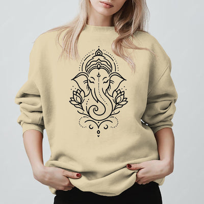 Olivenorma Peaceful Elephant Lotus Meditation Fleece Tee Inspiritual Pullover Sweatshirt - image 12