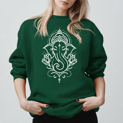 Olivenorma Peaceful Elephant Lotus Meditation Fleece Tee Inspiritual Pullover Sweatshirt - image 16