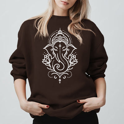 Olivenorma Peaceful Elephant Lotus Meditation Fleece Tee Inspiritual Pullover Sweatshirt - image 10