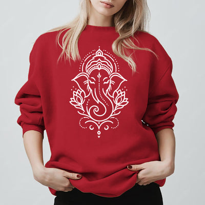Olivenorma Peaceful Elephant Lotus Meditation Fleece Tee Inspiritual Pullover Sweatshirt - image 14