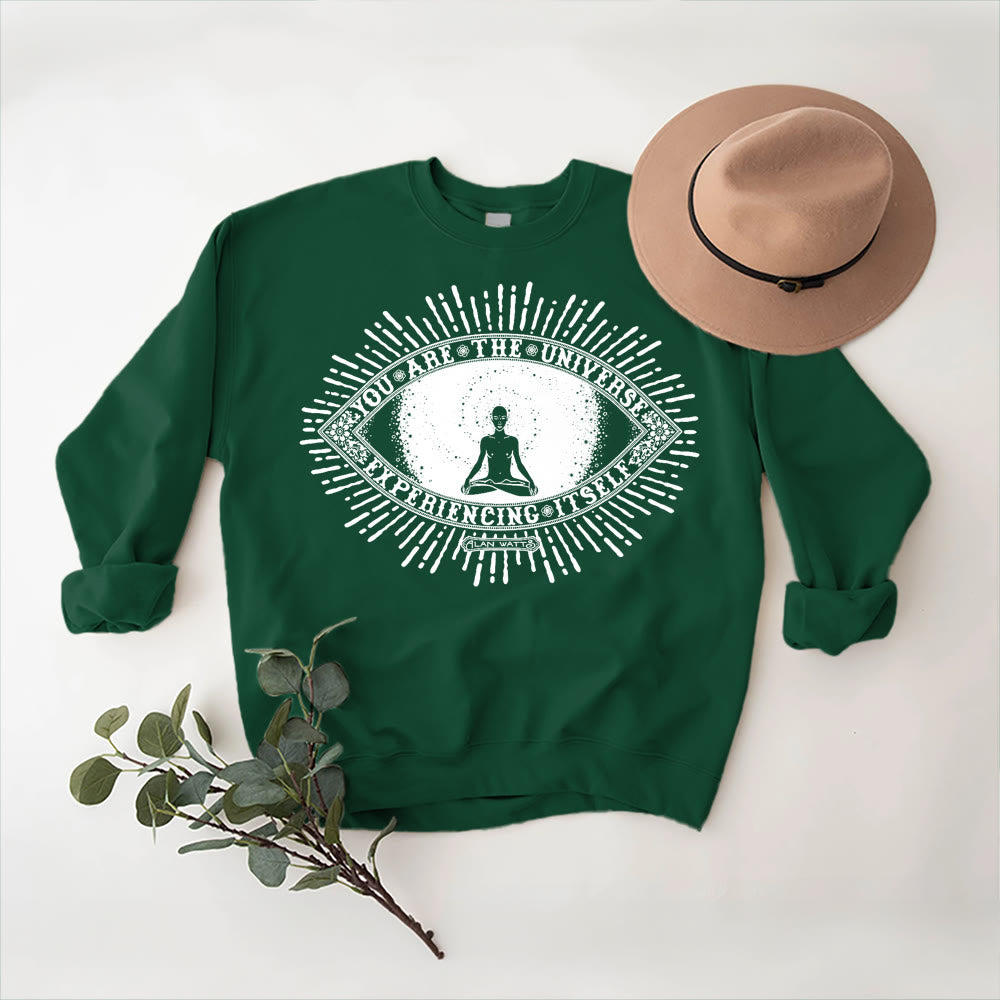 Olivenorma YOU ARE THE UNIVERSE... Motto Inspiritual Fleece Sweatshirt - Green - 2XL - image 13