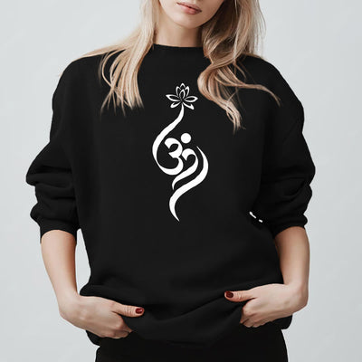 Olivenorma Lightweight OM Symbol Lotus Meditation Inpiritual Fleece Sweatshirt - image 7