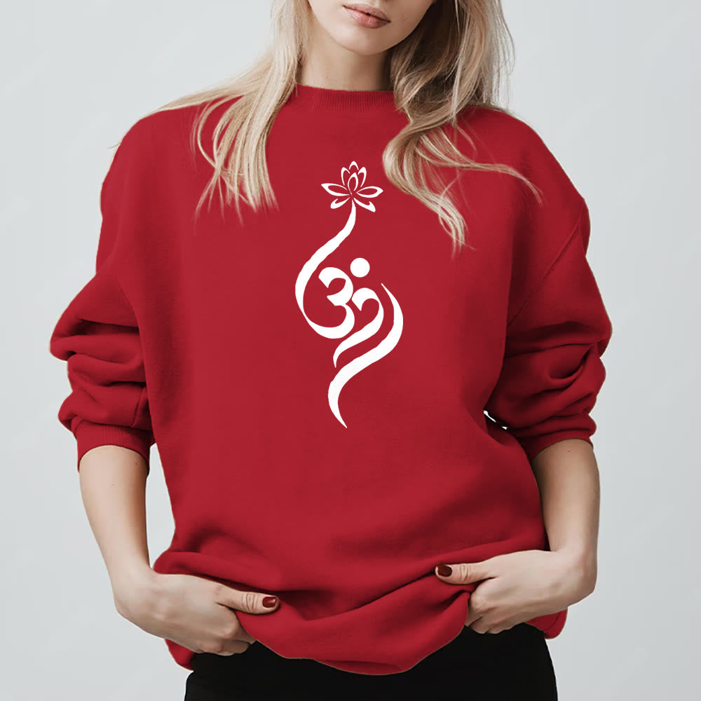 Olivenorma Lightweight OM Symbol Lotus Meditation Inpiritual Fleece Sweatshirt - image 15