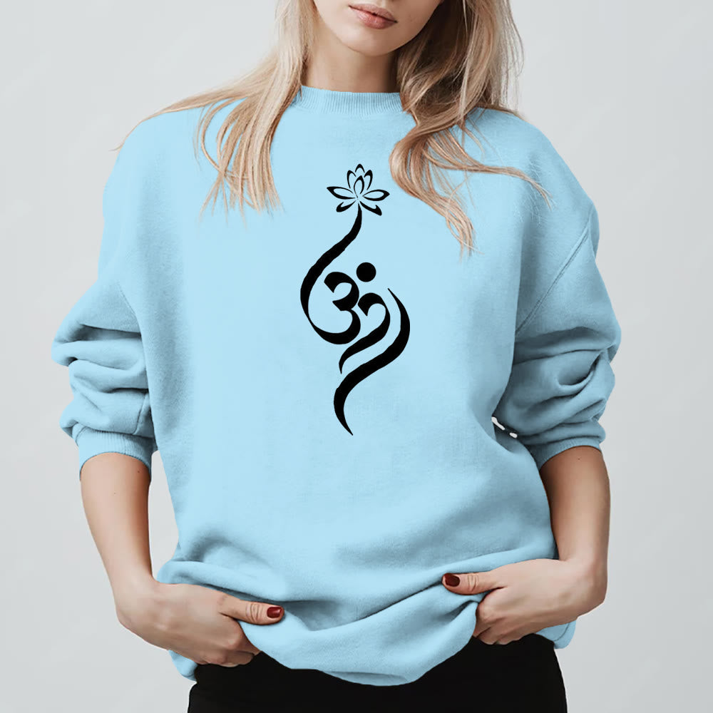 Olivenorma Lightweight OM Symbol Lotus Meditation Inpiritual Fleece Sweatshirt - image 17