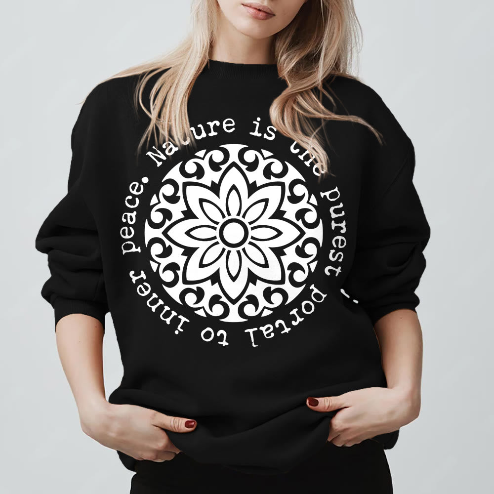 Olivenorma NATURE IS THE PUREST PORTAL TO INNER PEACE Fleece Inspiritual Sweatshirt - image 6