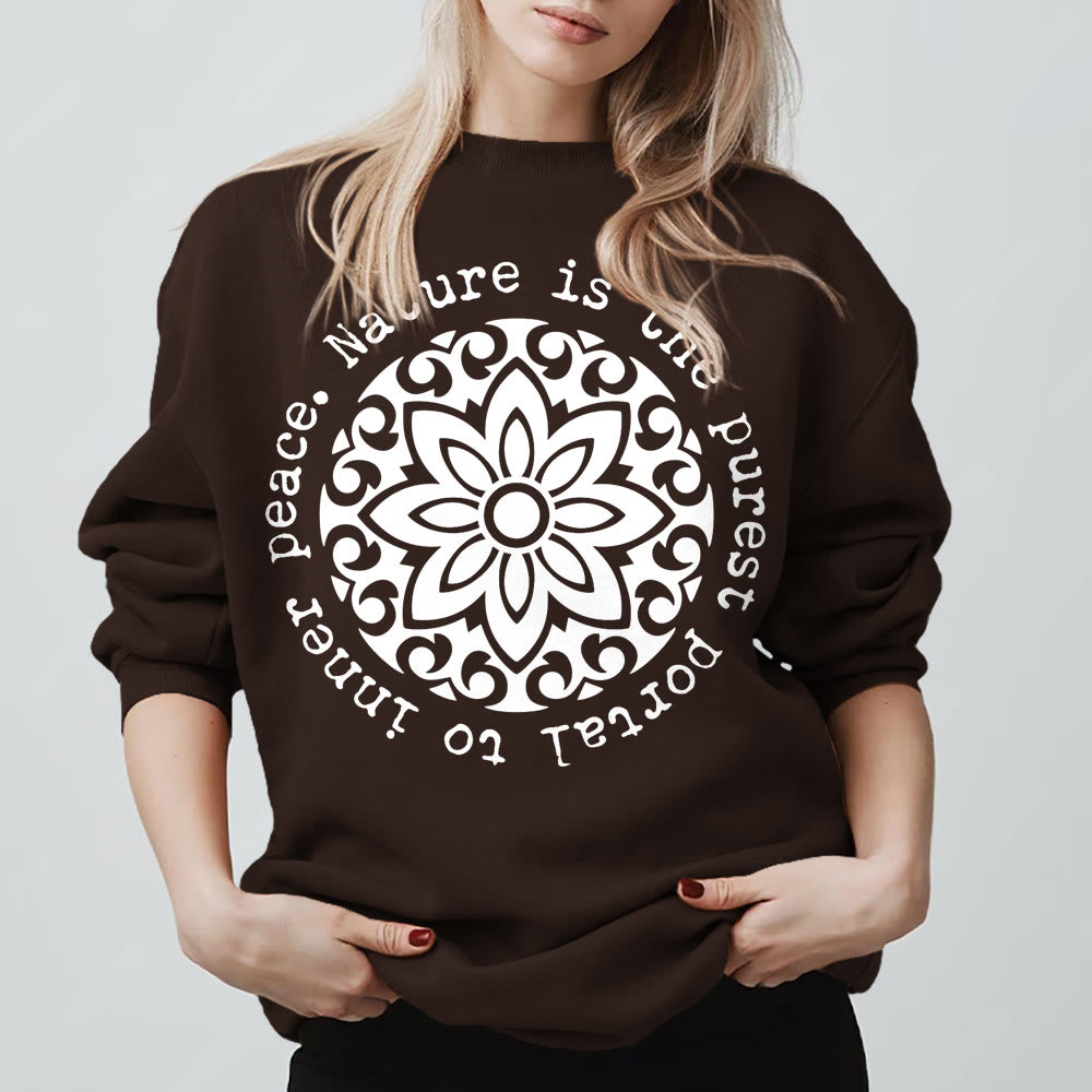 Olivenorma NATURE IS THE PUREST PORTAL TO INNER PEACE Fleece Inspiritual Sweatshirt - image 8