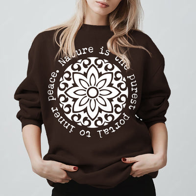Olivenorma NATURE IS THE PUREST PORTAL TO INNER PEACE Fleece Inspiritual Sweatshirt - image 8