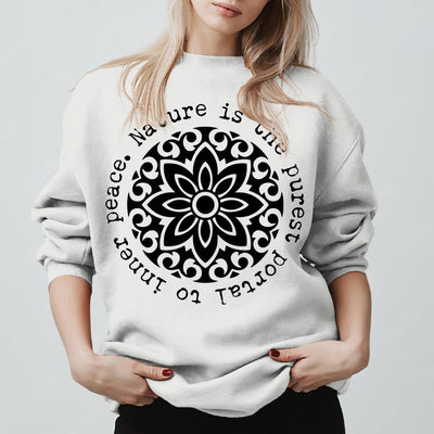 Olivenorma NATURE IS THE PUREST PORTAL TO INNER PEACE Fleece Inspiritual Sweatshirt - image 4