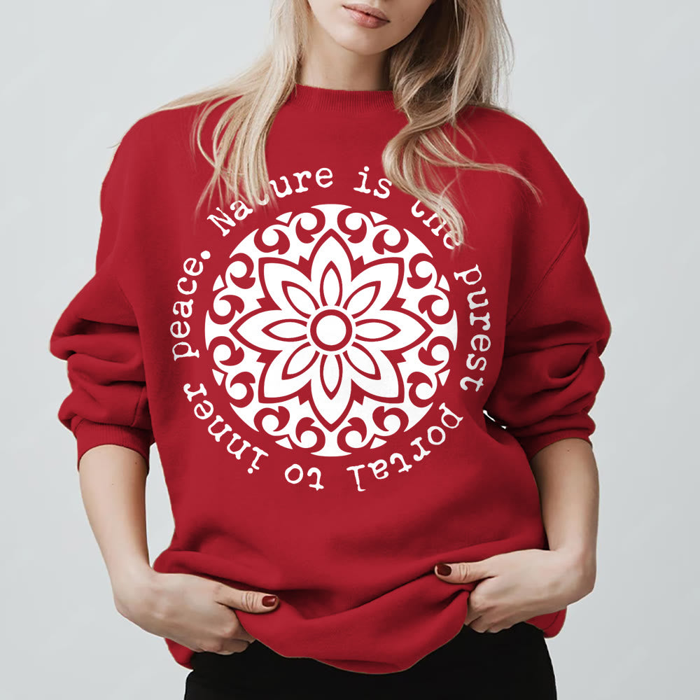 Olivenorma NATURE IS THE PUREST PORTAL TO INNER PEACE Fleece Inspiritual Sweatshirt - image 12