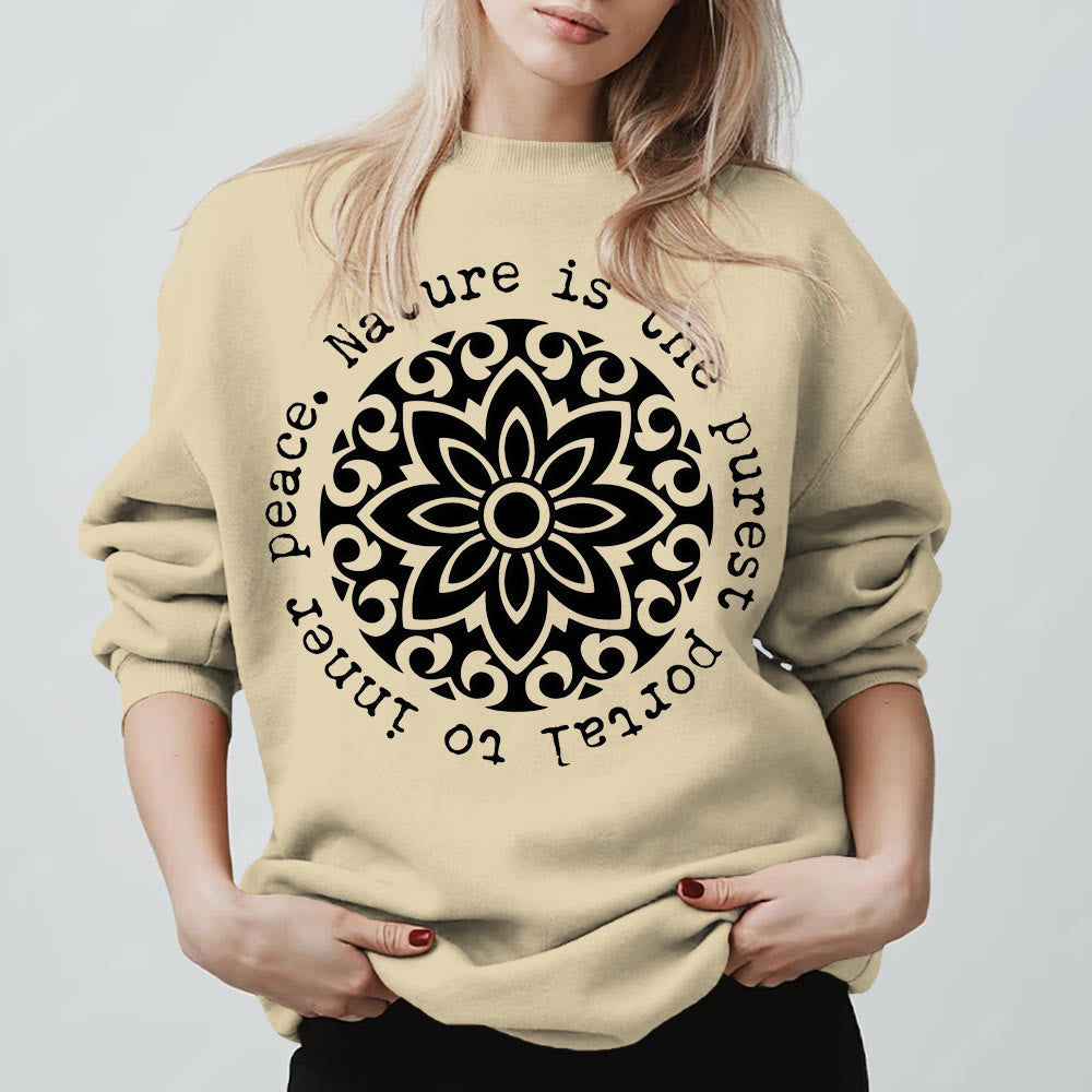 Olivenorma NATURE IS THE PUREST PORTAL TO INNER PEACE Fleece Inspiritual Sweatshirt - image 10