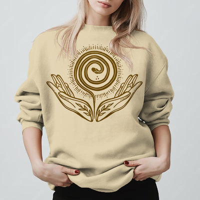 Olivenorma Spiritual Growth Spiral Tee Crewneck Long Sleeve Loose Sweatshirt - image 1