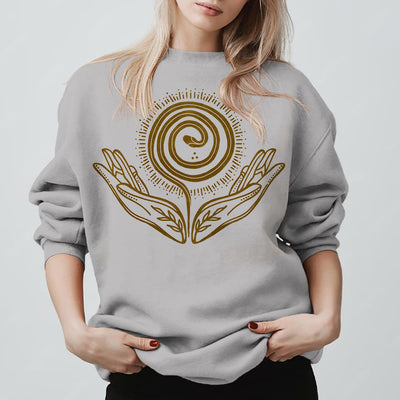 Olivenorma Spiritual Growth Spiral Tee Crewneck Long Sleeve Loose Sweatshirt - image 8