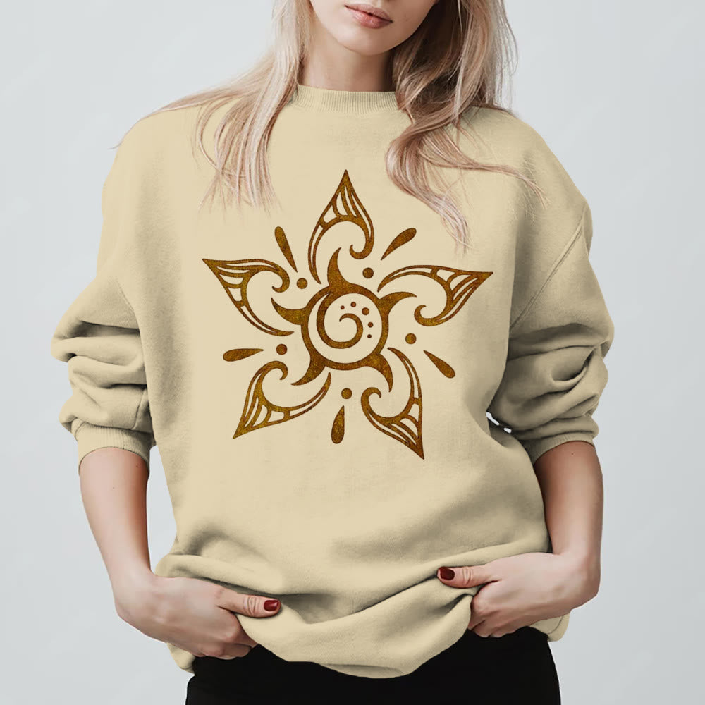 Olivenorma Tribal Mystical Spiritual Growth Floral Fleece Pullover Sweatshirt - image 12