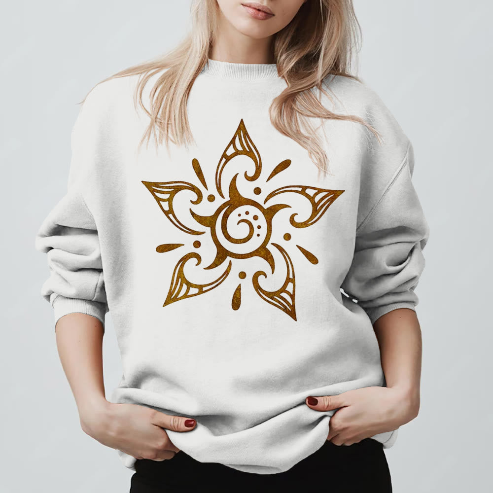 Olivenorma Tribal Mystical Spiritual Growth Floral Fleece Pullover Sweatshirt - image 4